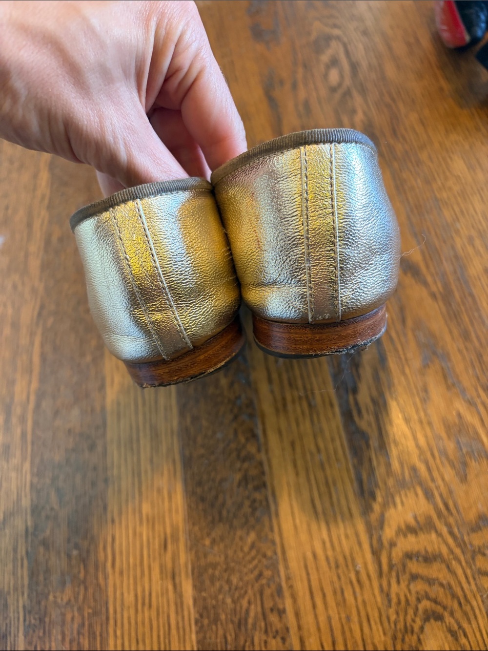 CHANEL gold Leather Ballet Flats - Picture 3 of 4